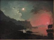 Joseph wright of derby Vesuvius from Posxllipo oil painting